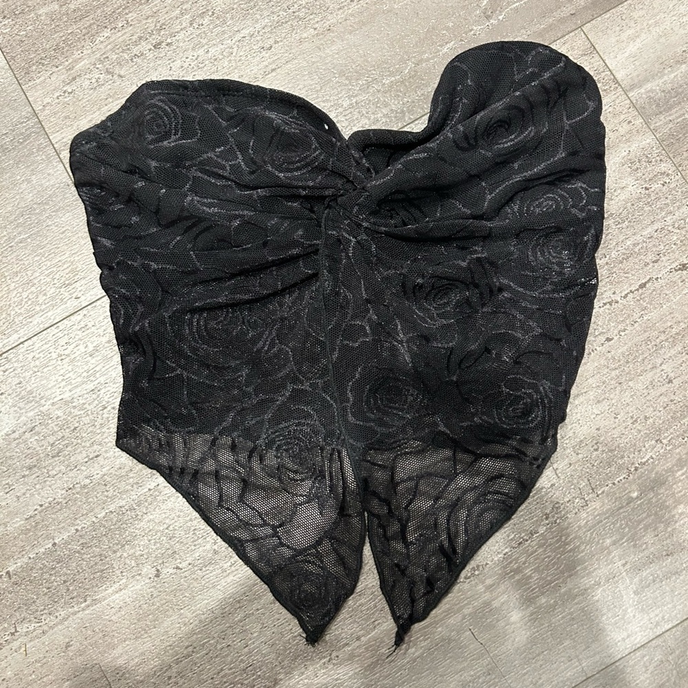 Bundle of 2 Shein Black & White Strapless Lace Tops